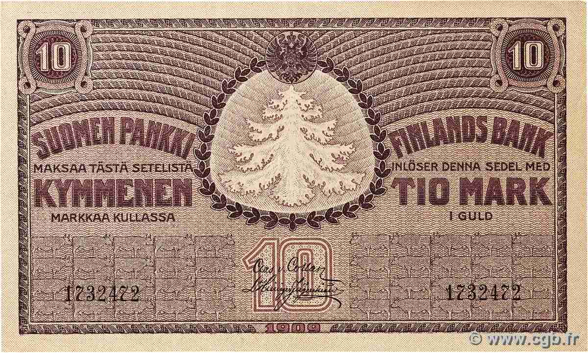 10 Markkaa FINLANDE 1909 P.010a TTB