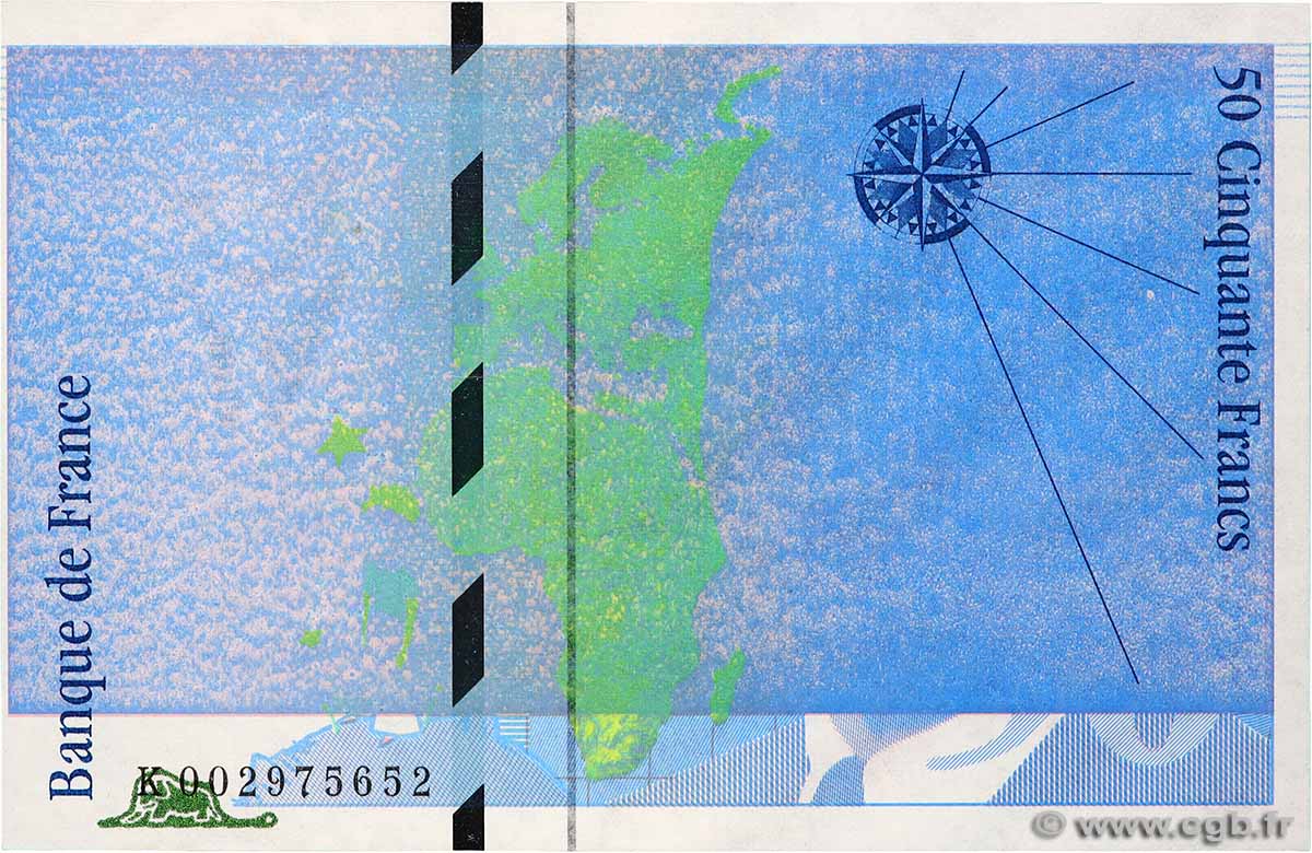 50 Francs SAINT-EXUPÉRY Fauté FRANKREICH 1992 F.72.01T ST