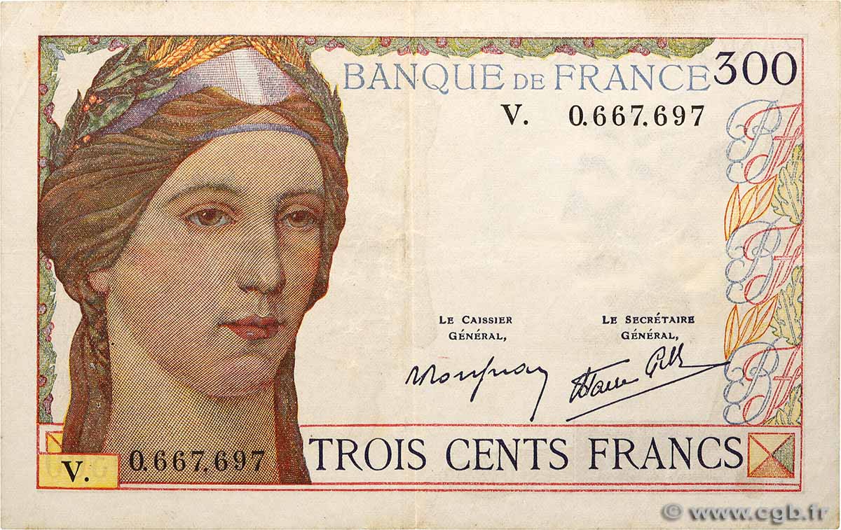 300 Francs FRANKREICH 1939 F.29.03 SS