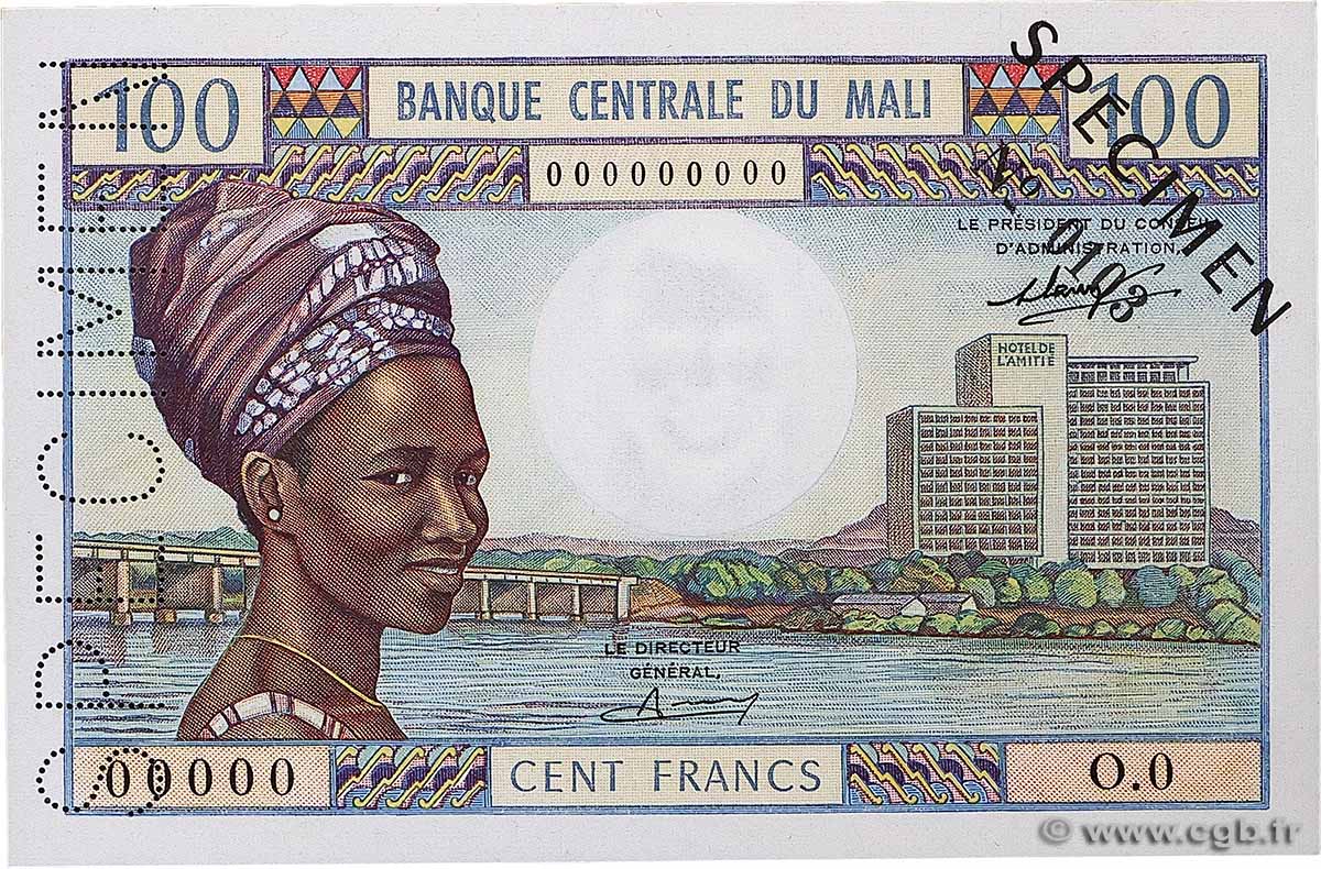 100 Francs Spécimen MALI 1972 P.11s AU