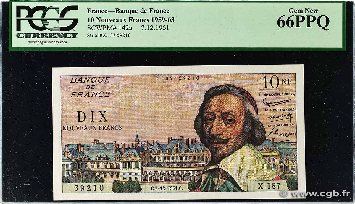 10 Nouveaux Francs RICHELIEU FRANCE 1961 F.57.16 UNC