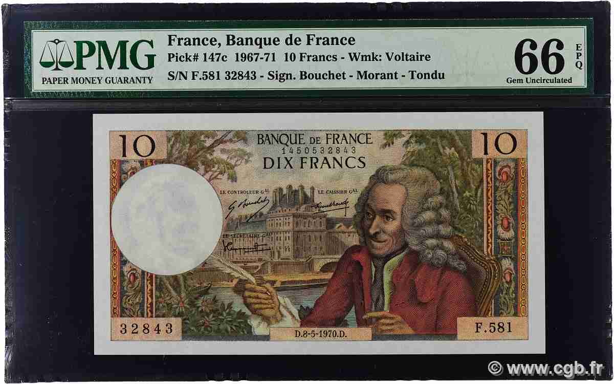 10 Francs VOLTAIRE FRANCE 1970 F.62.44 UNC