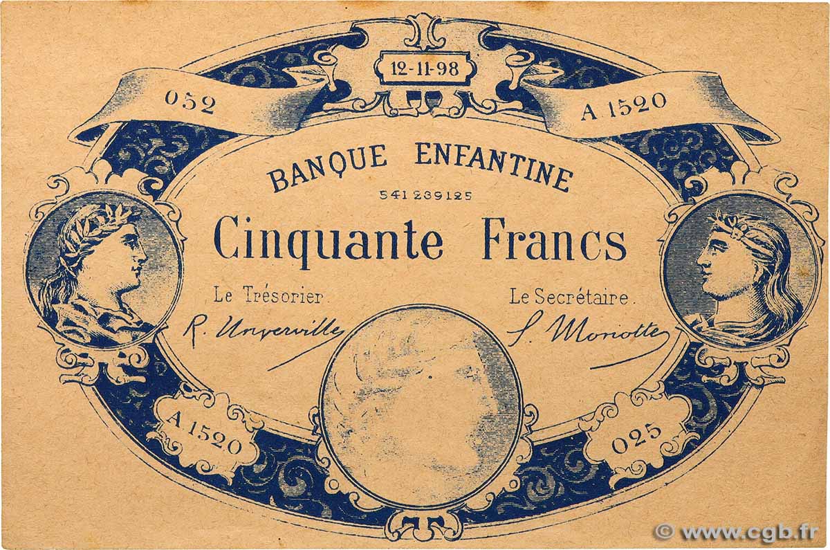 50 Francs FRANCE Regionalismus und verschiedenen 1898 VZ+