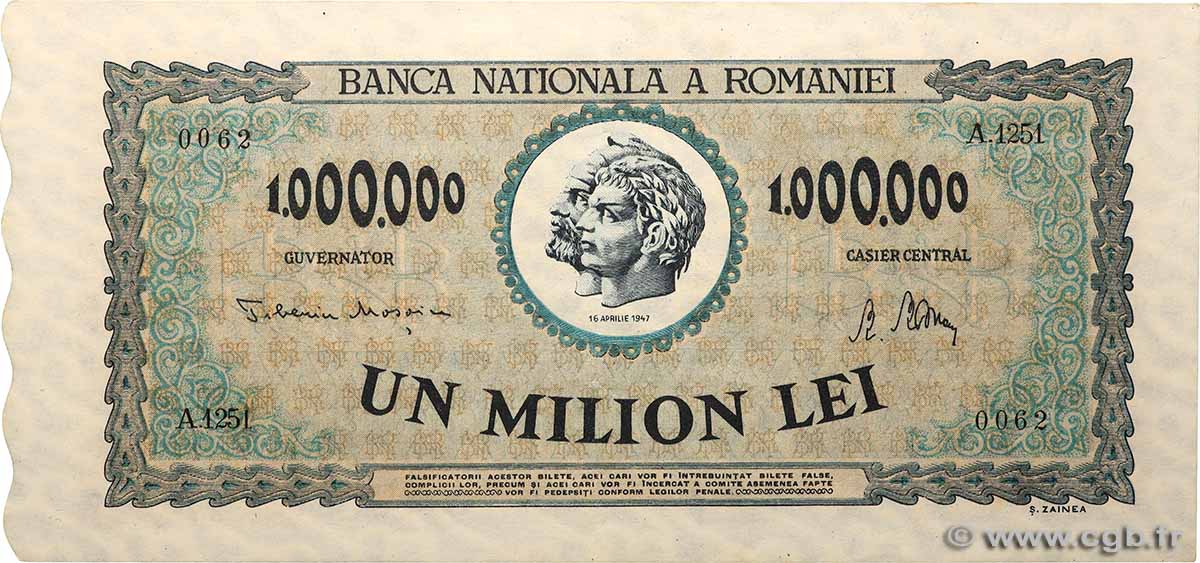 1000000 Lei RUMÄNIEN 1947 P.060a VZ+