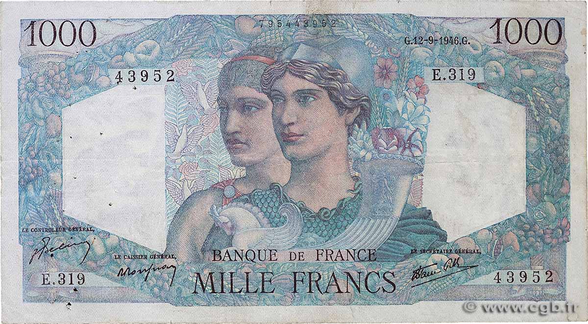 1000 Francs MINERVE ET HERCULE FRANKREICH 1946 F.41.16 S