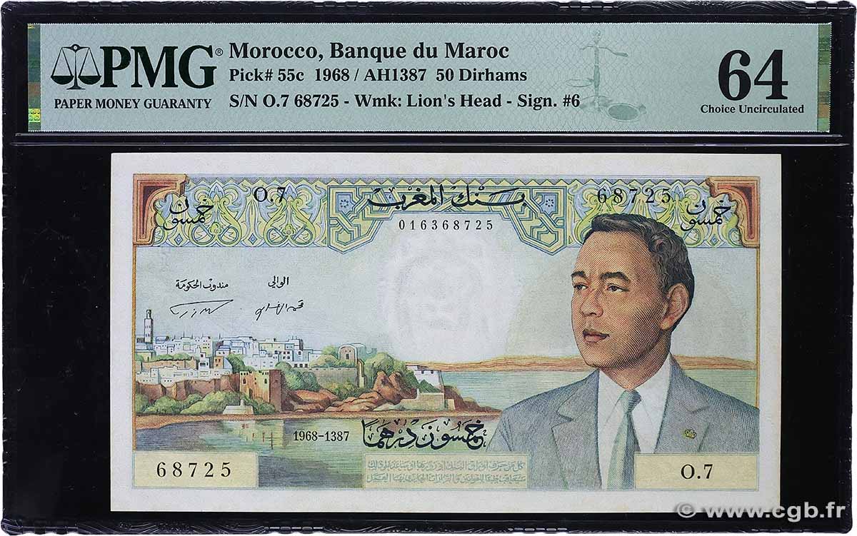50 Dirhams MOROCCO 1968 P.55c UNC-