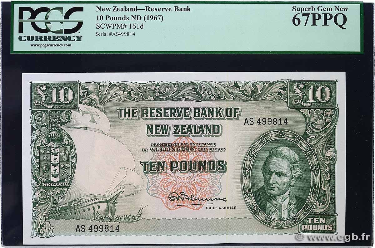 10 Pounds NEW ZEALAND 1967 P.161d UNC