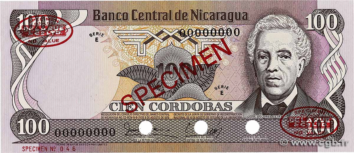 100 Cordobas Spécimen NICARAGUA 1979 P.137s UNC