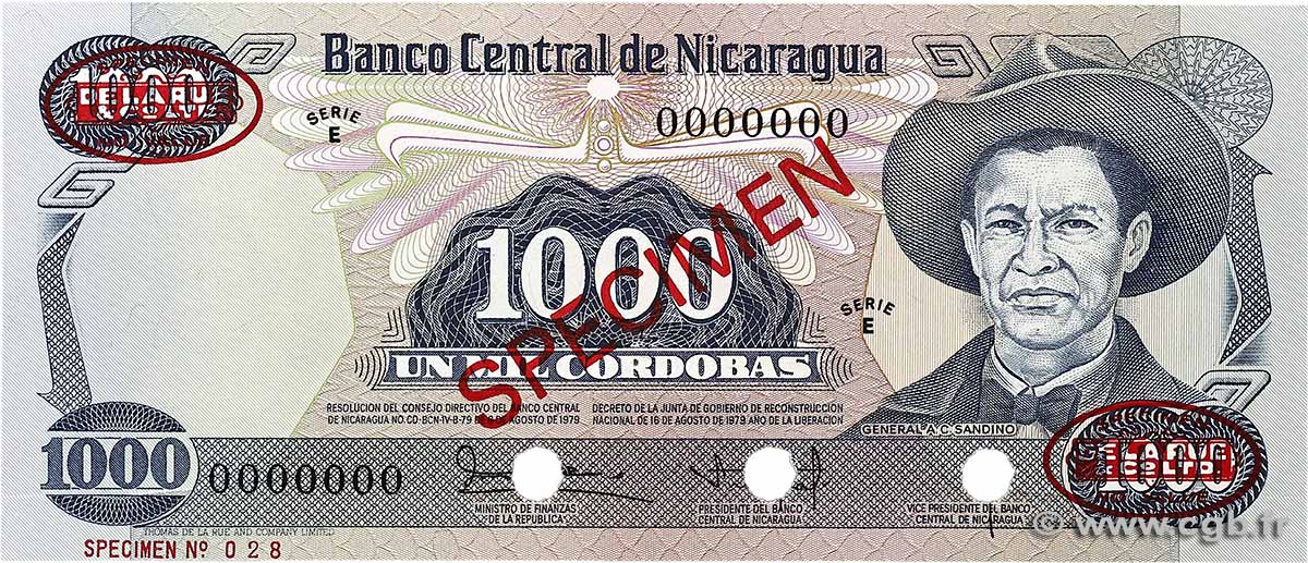 1000 Cordobas Spécimen NICARAGUA 1979 P.139s NEUF