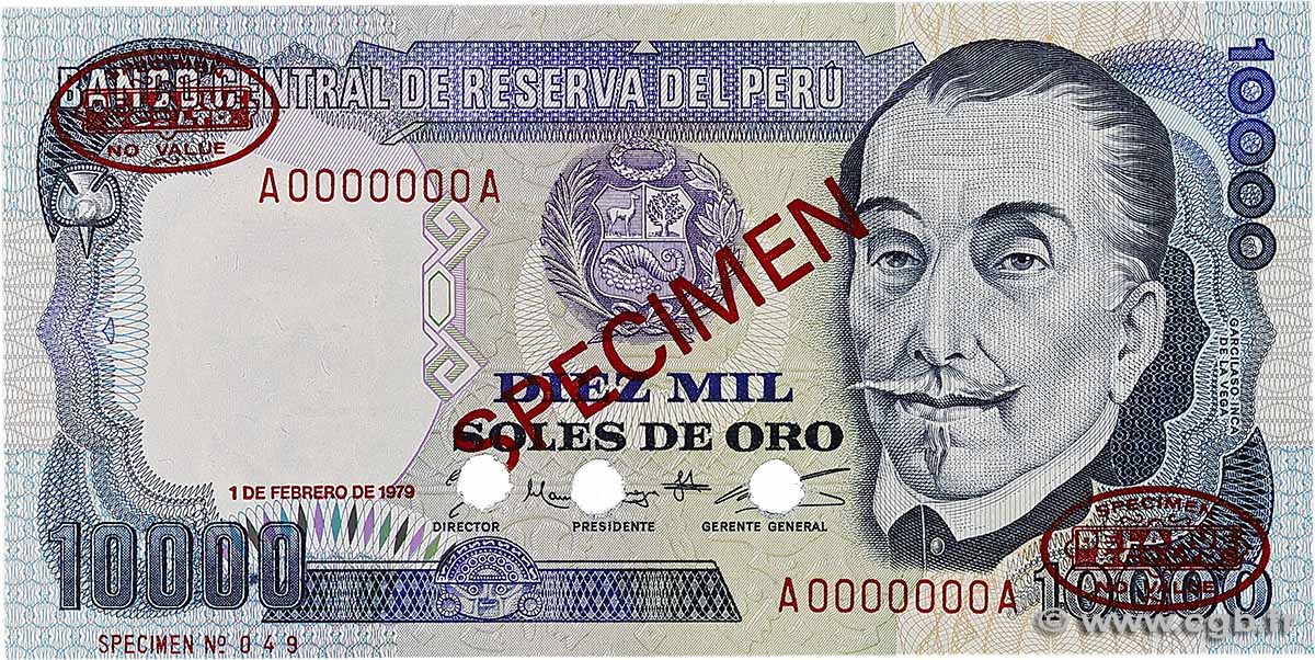 10000 Soles de Oro Spécimen PERU 1979 P.120s UNC