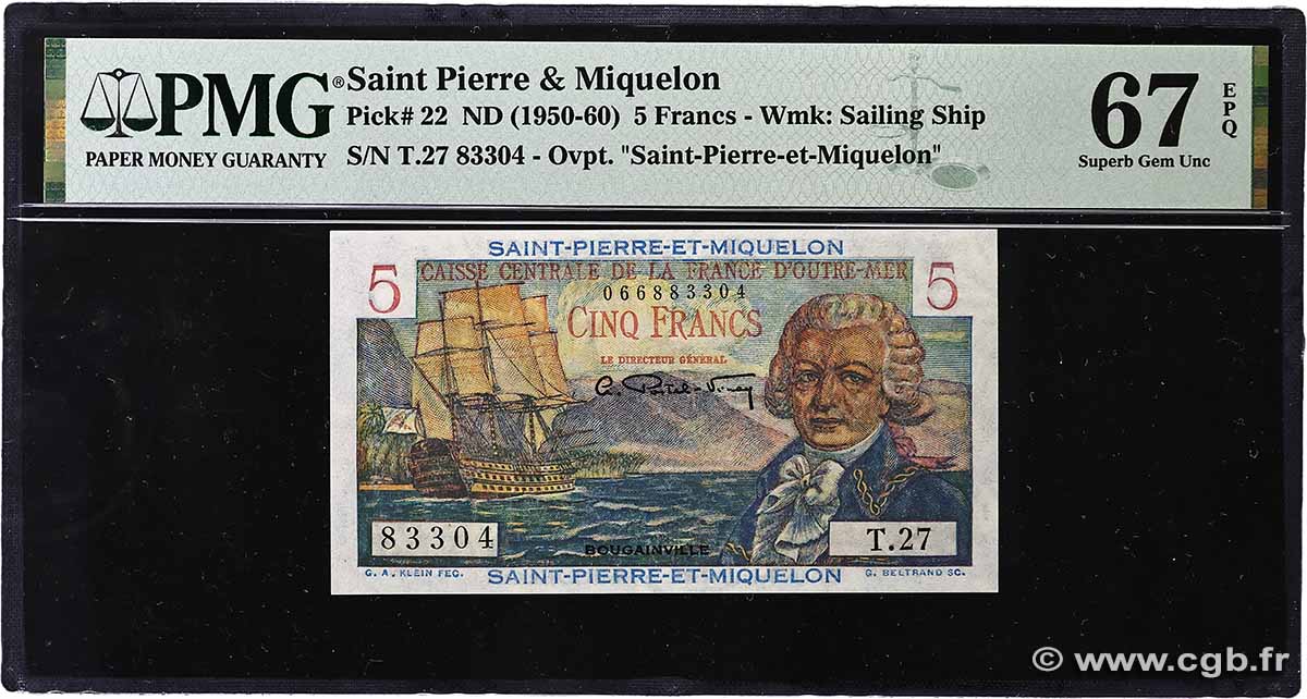 5 Francs Bougainville SAINT-PIERRE UND MIQUELON 1946 P.22 ST