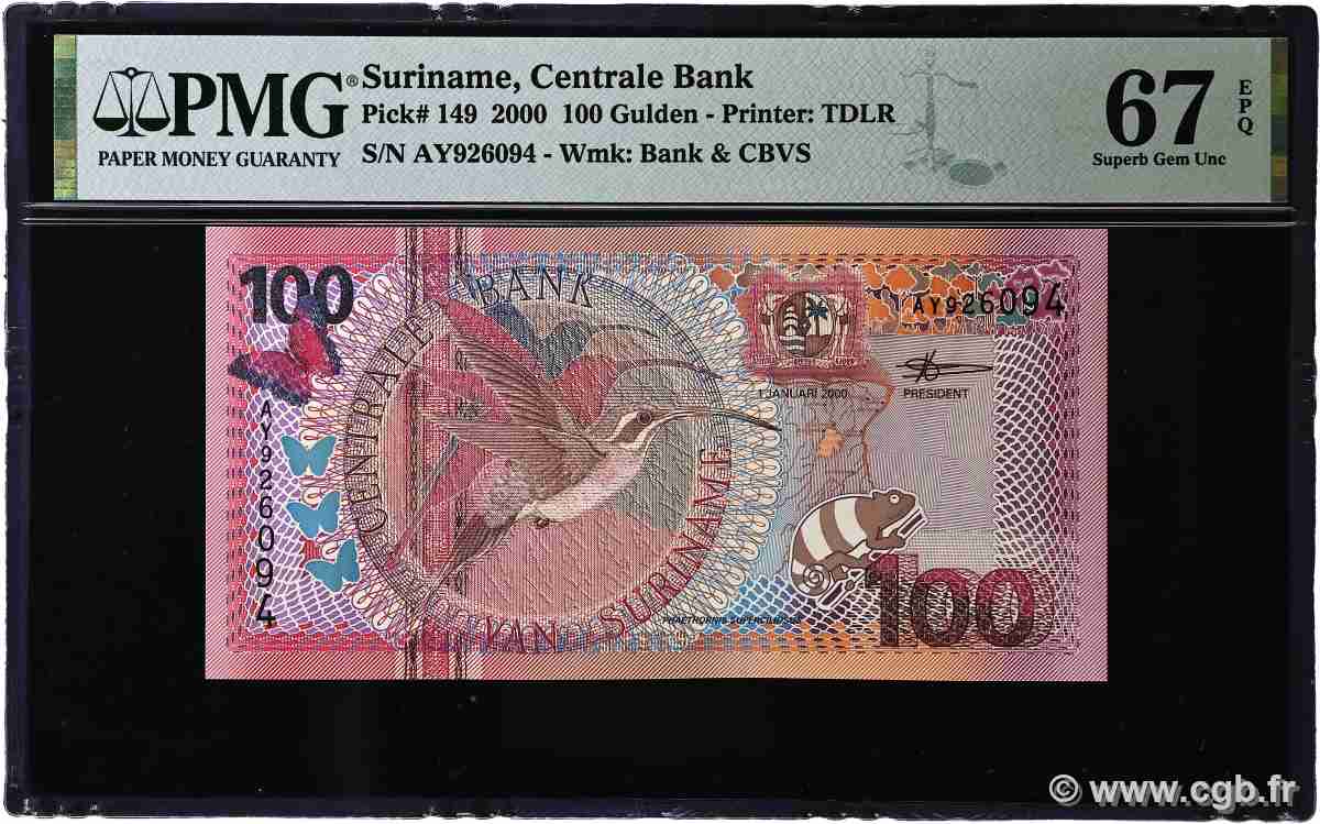 100 Gulden SURINAM 2000 P.149 UNC