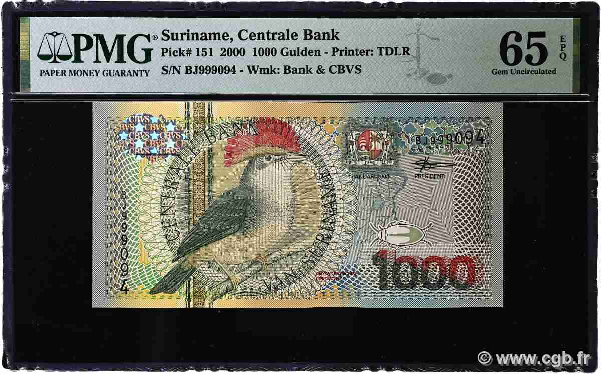 1000 Gulden SURINAM 2000 P.151 UNC