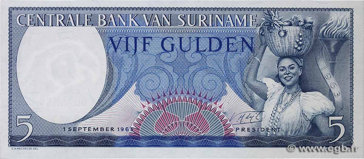 5 Gulden SURINAM 1963 P.120b NEUF