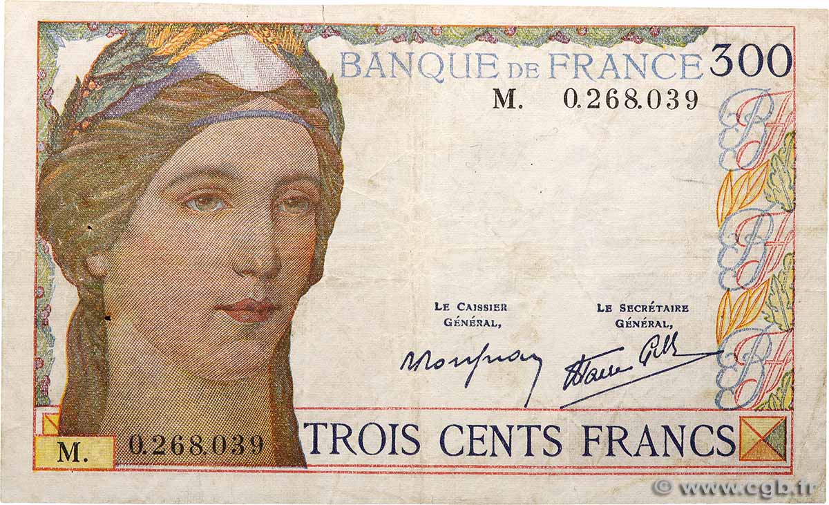300 Francs FRANKREICH 1938 F.29.01b S