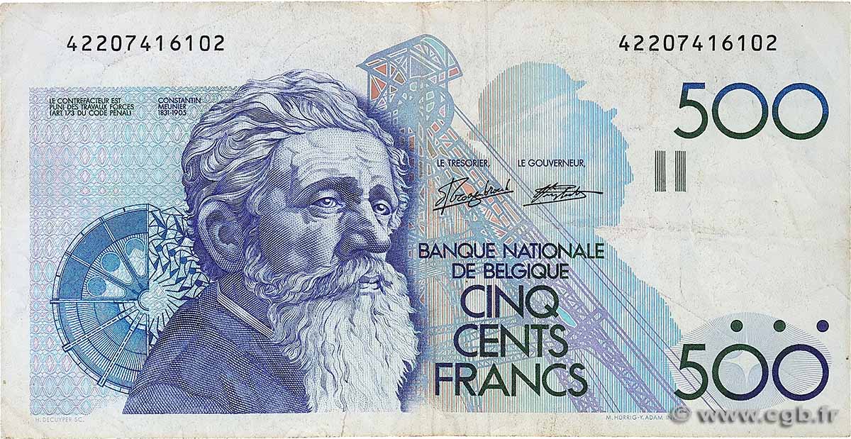 500 Francs BELGIQUE 1982 P.143a TB+