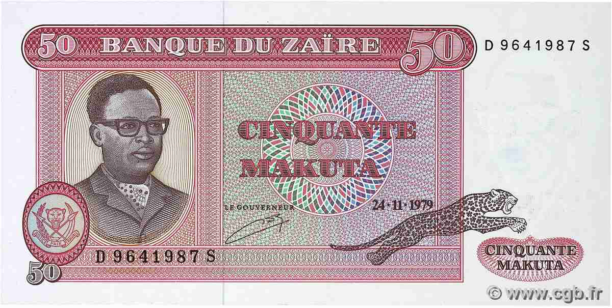 50 Makuta ZAIRE 1979 P.17a AU+