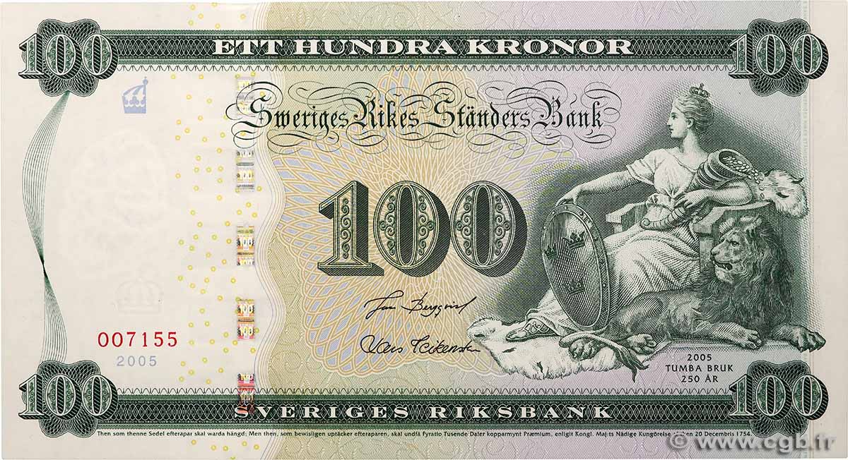 100 Kronor Commémoratif SUÈDE 2005 P.68 ST