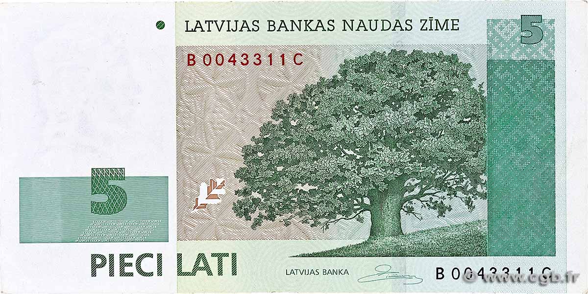 5 Lati LATVIA 2009 P.53c VF