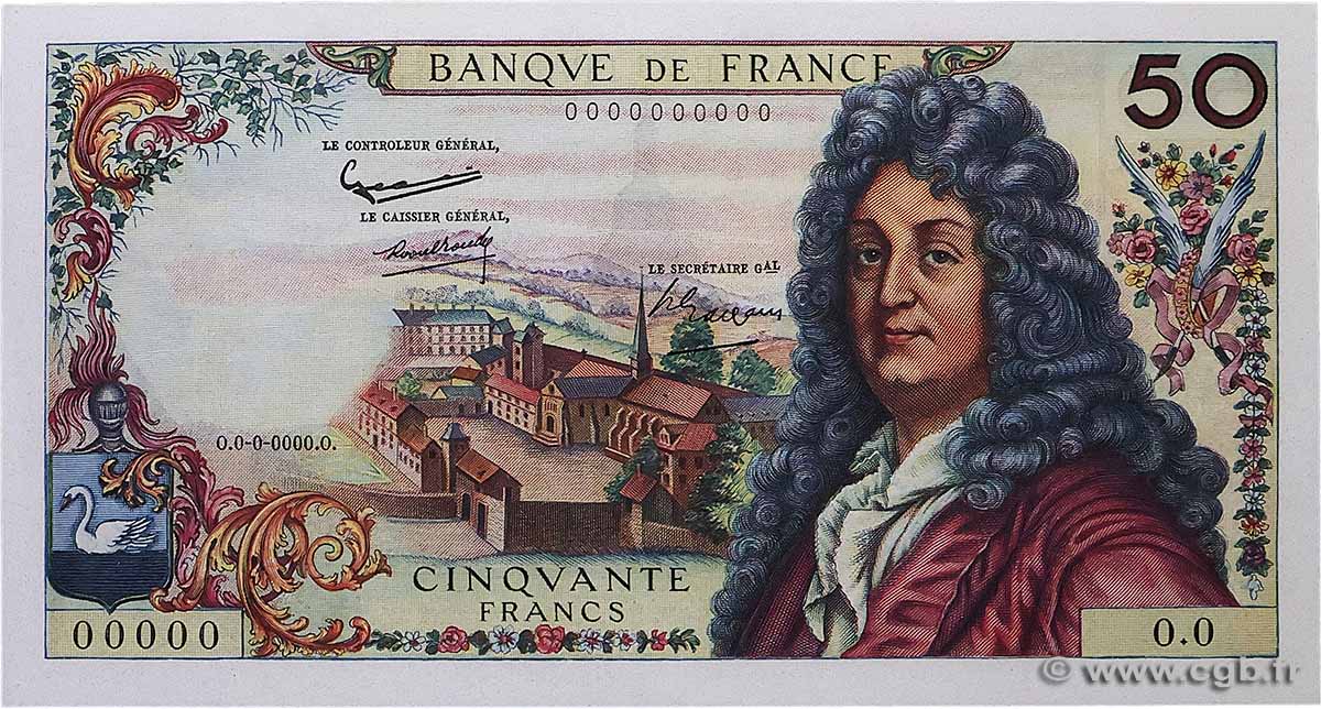 50 Francs RACINE Spécimen FRANCE 1962 F.64.01S UNC