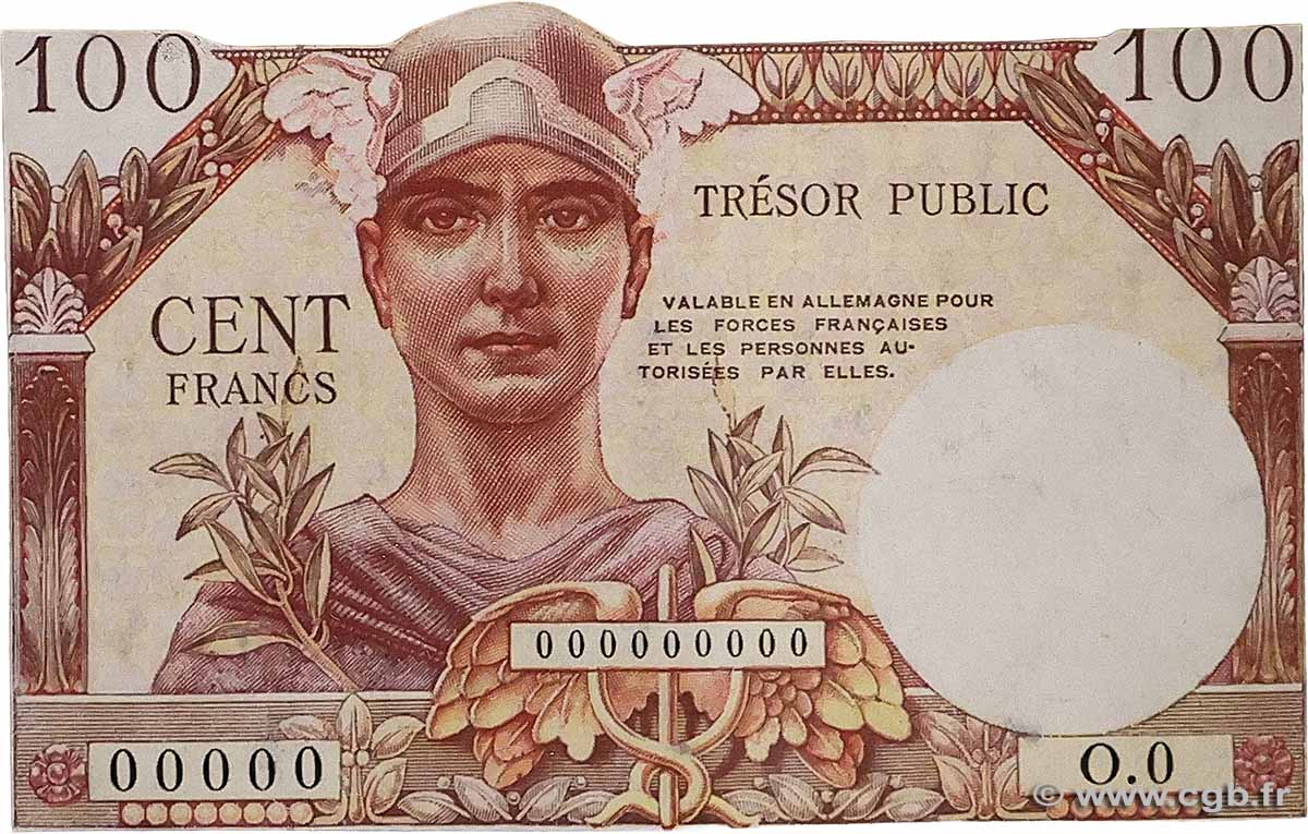 100 Francs TRÉSOR PUBLIC Épreuve FRANCE 1955 VF.34.00Ed AU