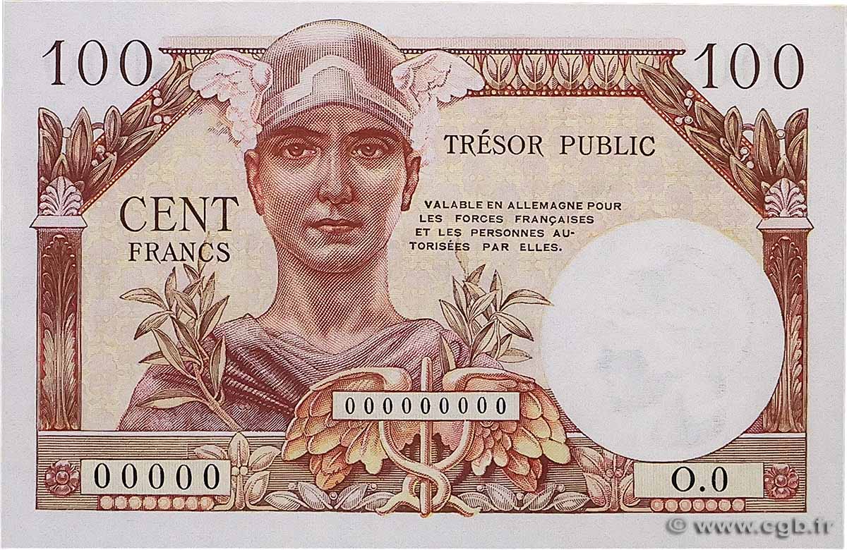 100 Francs TRÉSOR PUBLIC Spécimen FRANCIA 1955 VF.34.00S FDC