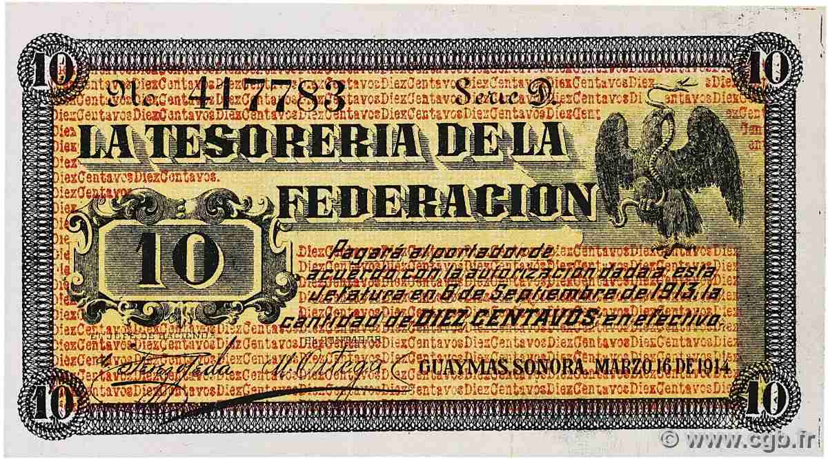 10 Centavos MEXICO Guaymas 1914 PS.1058 XF+
