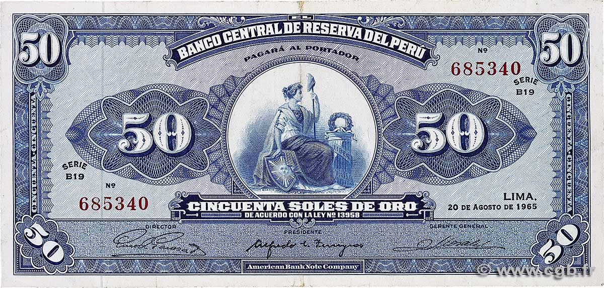 50 Soles de Oro PERU 1965 P.089 VF-