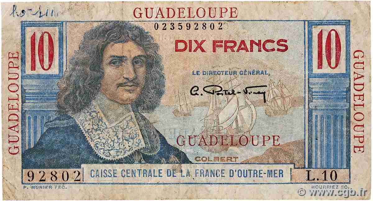 10 Francs Colbert GUADELOUPE 1946 P.32 G