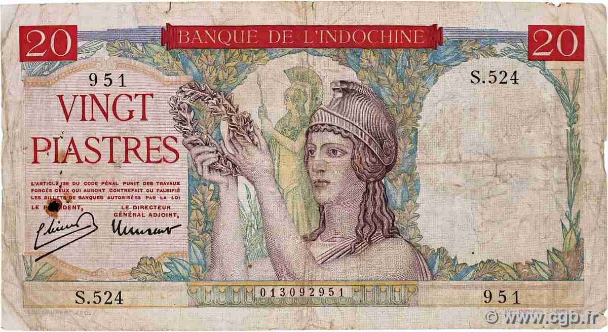 20 Piastres FRENCH INDOCHINA 1949 P.081a G