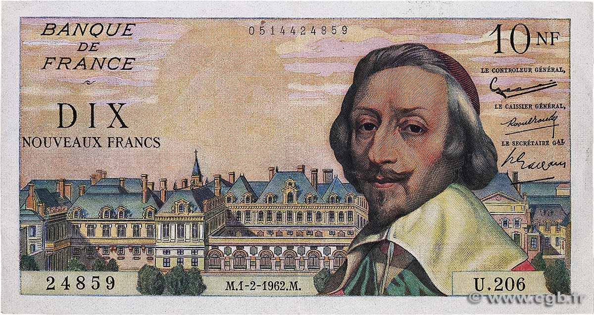 10 Nouveaux Francs RICHELIEU FRANCE 1962 F.57.17 VF+