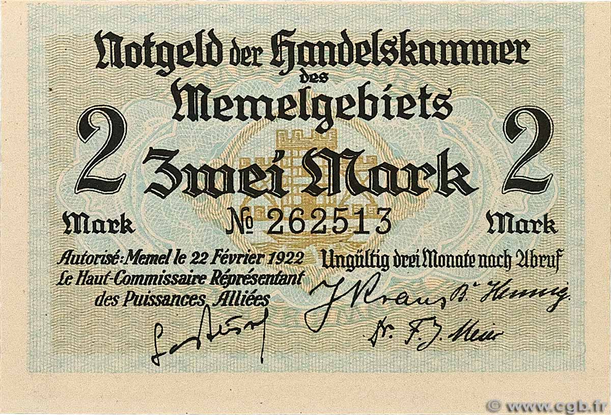 2 Mark MEMEL 1922 P.03b SPL+