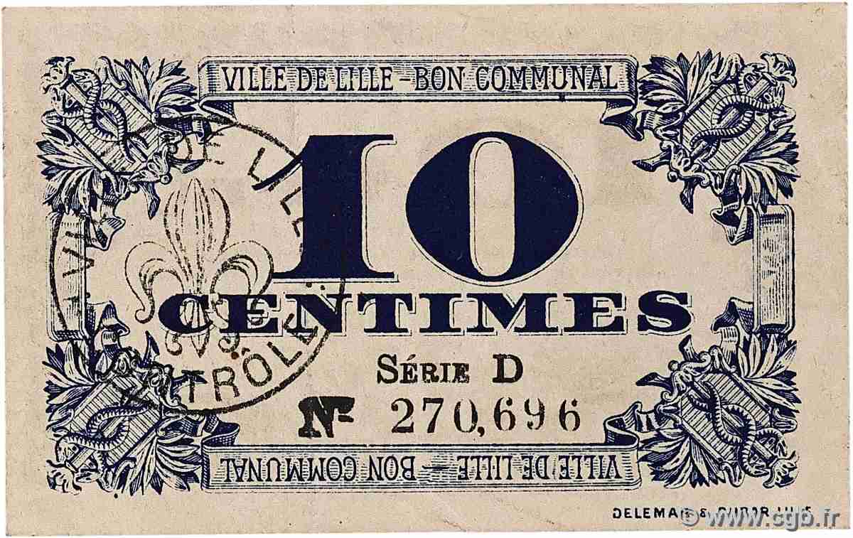 10 Centimes FRANCE regionalism and various Lille 1917 JP.59-1632 XF
