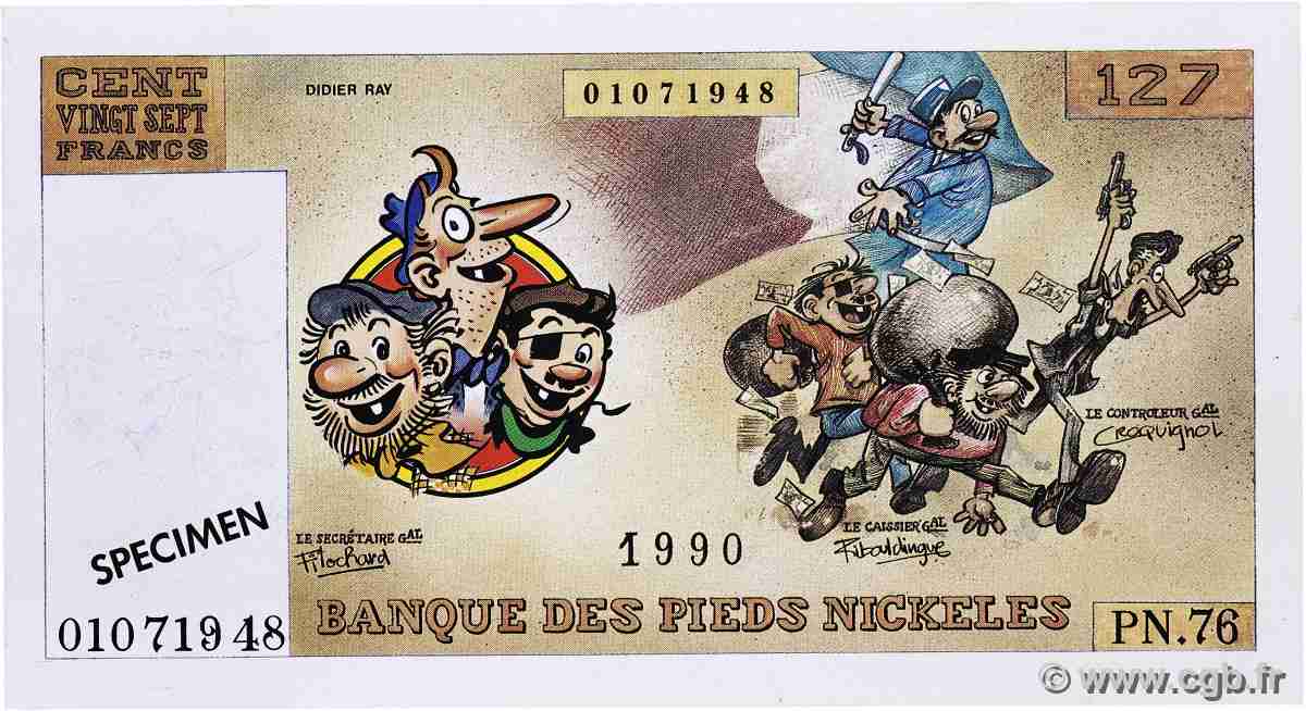 127 Francs Spécimen FRANCE regionalism and various 1990 UNC