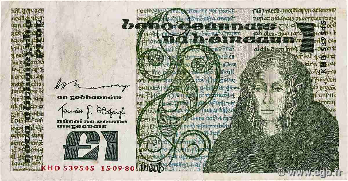 1 Pound IRELAND REPUBLIC 1980 P.070b F+