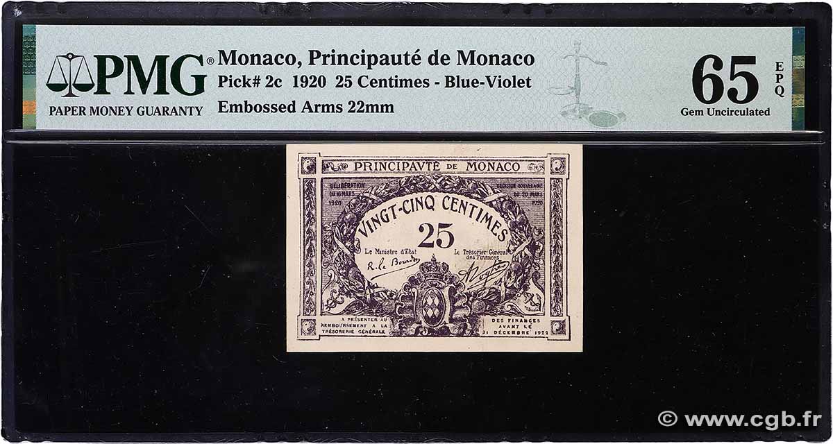 25 Centimes MONACO 1920 P.02c UNC