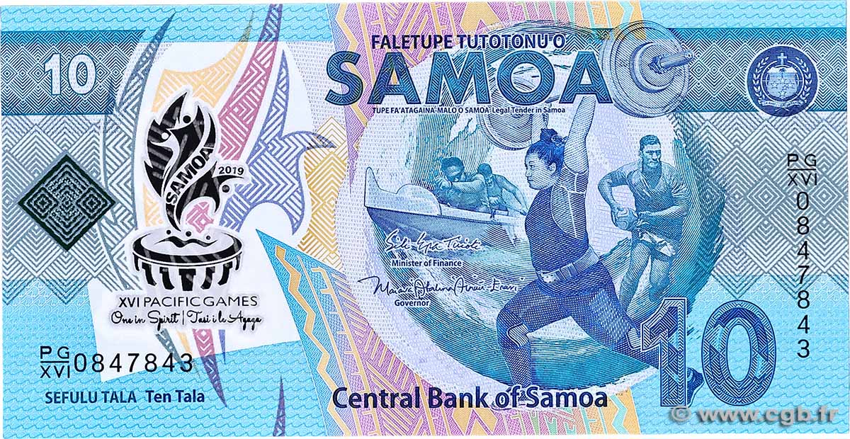 10 Tala SAMOA 2019 P.45 UNC