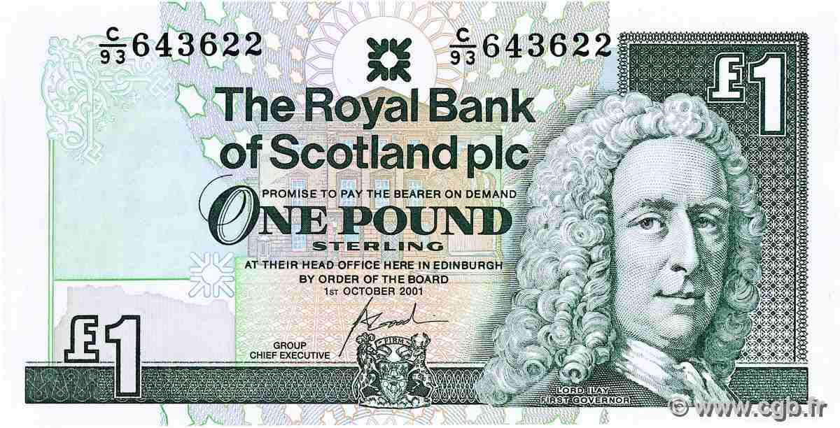 1 Pound SCOTLAND 2001 P.351e UNC