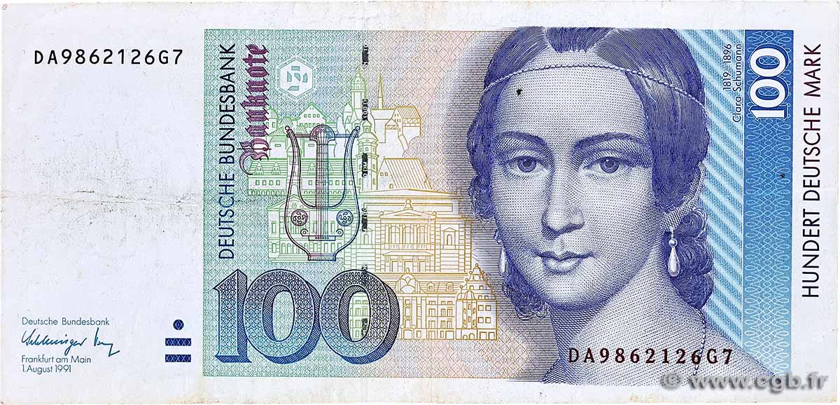 100 Deutsche Mark GERMAN FEDERAL REPUBLIC 1991 P.41b VF-