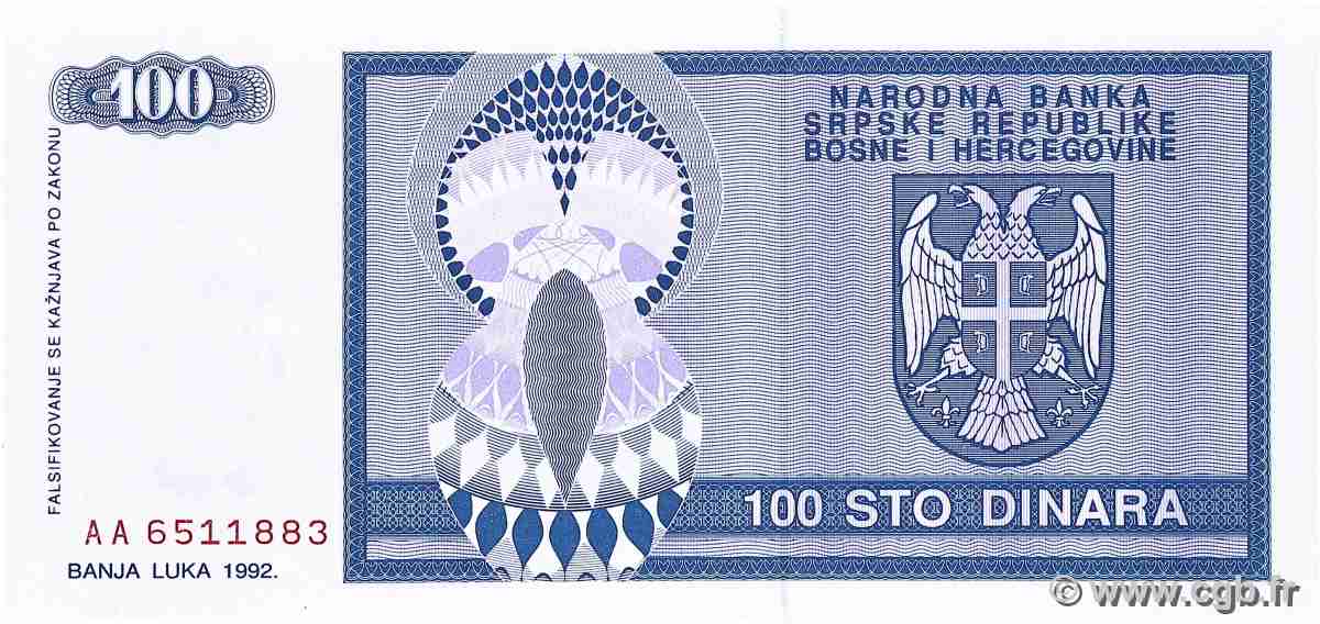 100 Dinara BOSNIA HERZEGOVINA 1992 P.135a UNC