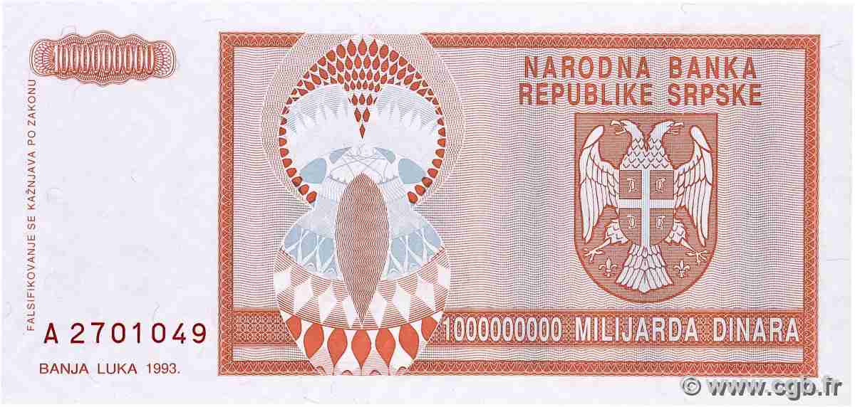 1000000000 Dinara BOSNIA HERZEGOVINA 1993 P.147a UNC