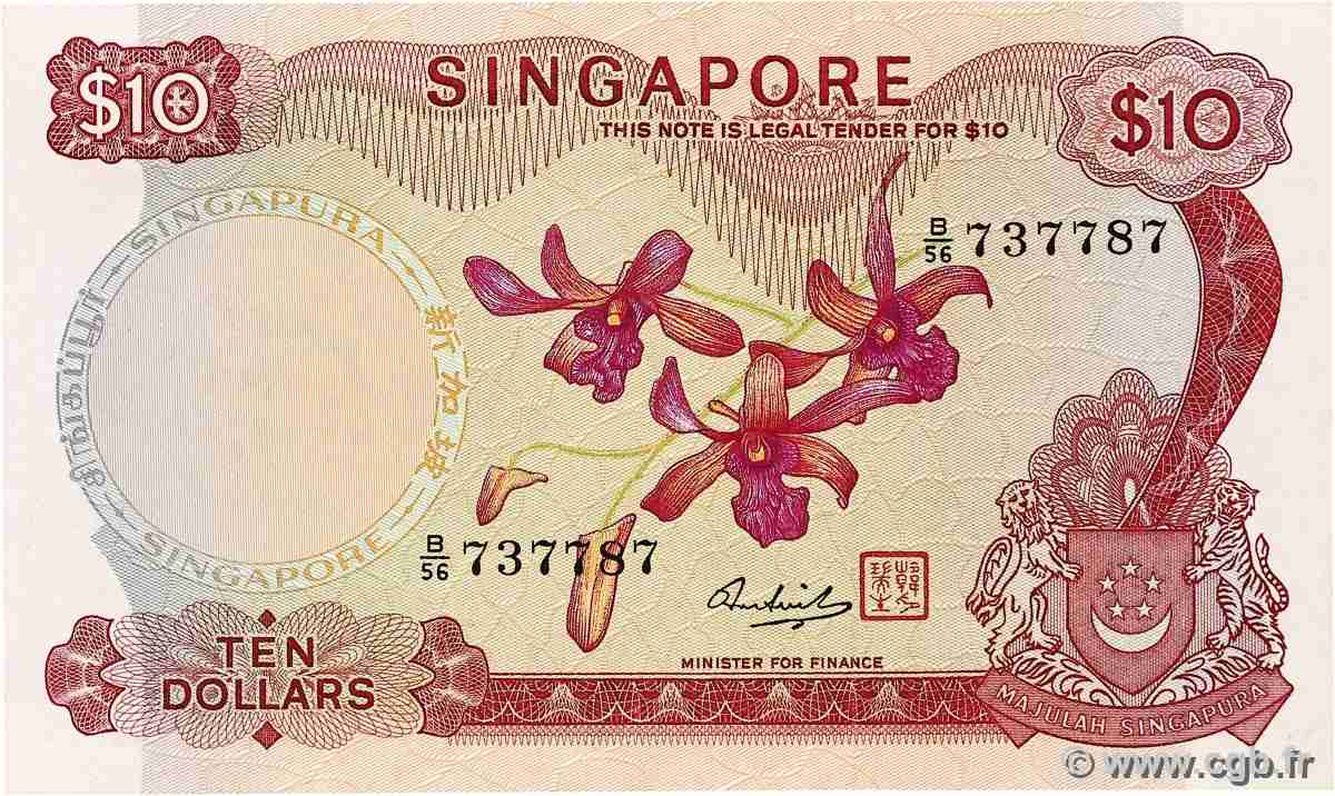 10 Dollars SINGAPORE 1973 P.03D XF