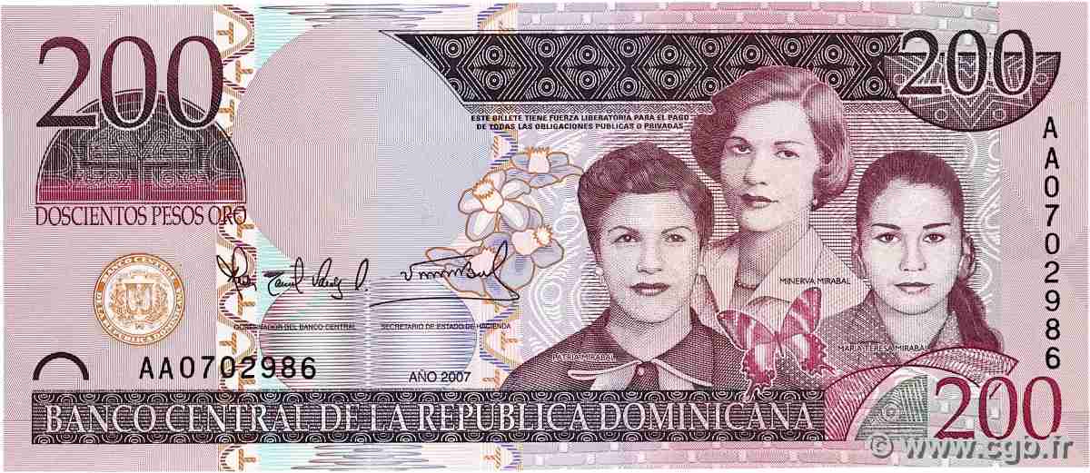 200 Pesos Oro DOMINICAN REPUBLIC 2007 P.178 UNC