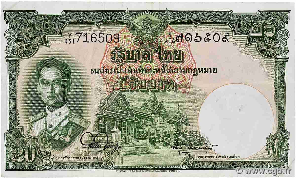 20 Baht TAILANDIA 1953 P.077d MBC