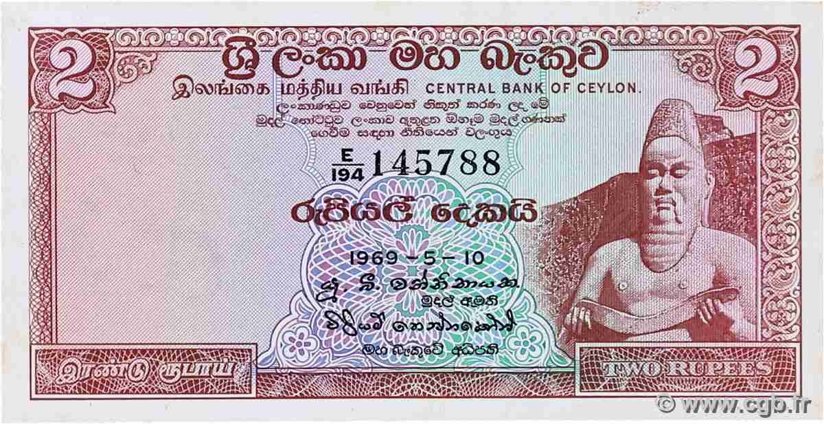 2 Rupees CEYLON 1969 P.072a XF