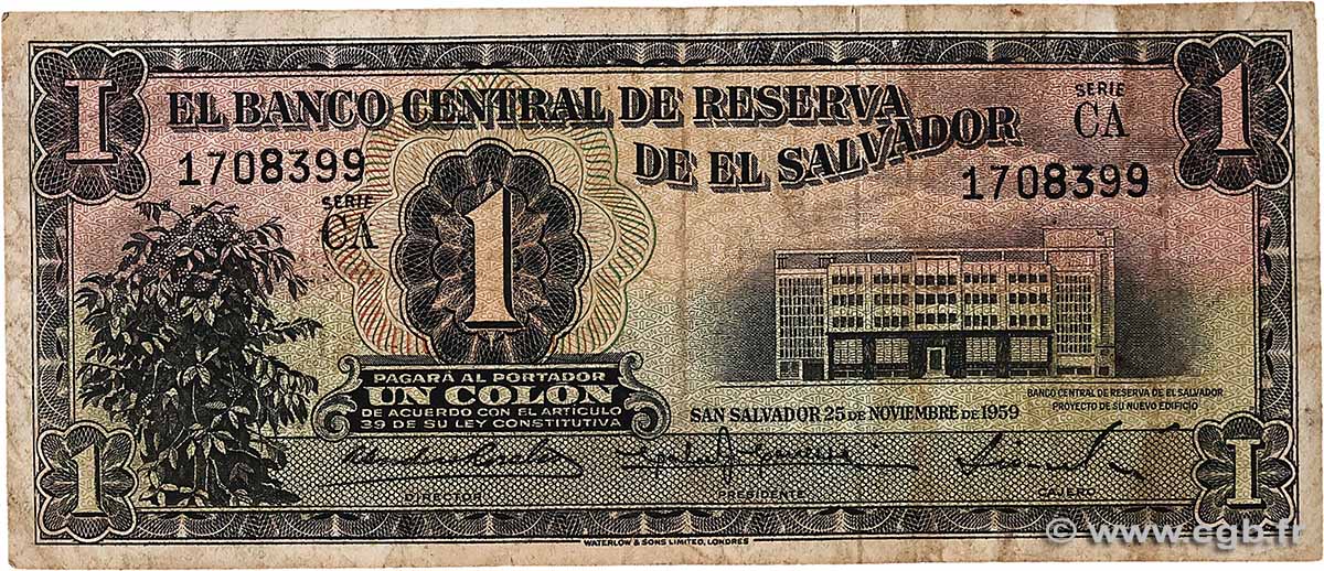 1 Colon EL SALVADOR 1960 P.090b BC+
