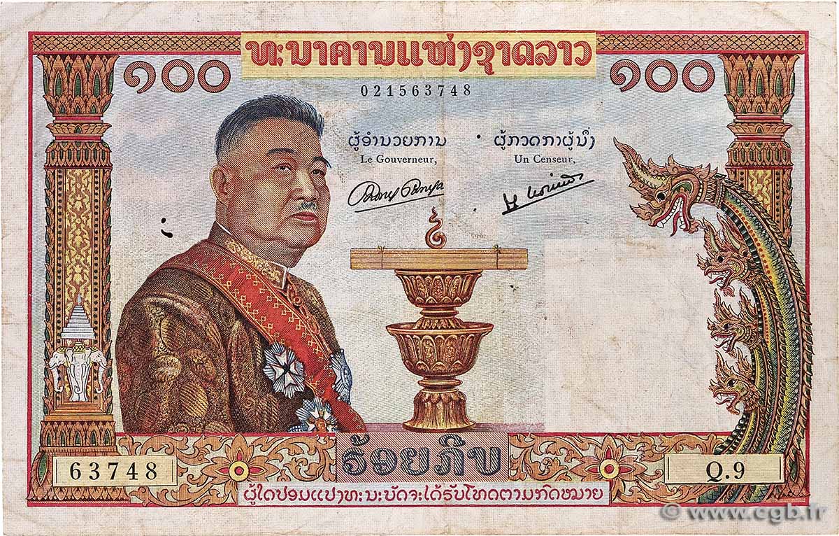 100 Kip LAOS 1957 P.06a F