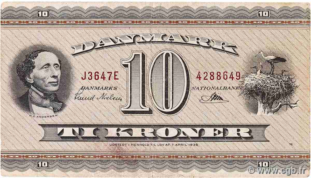 10 Kroner DENMARK 1964 P.044w F