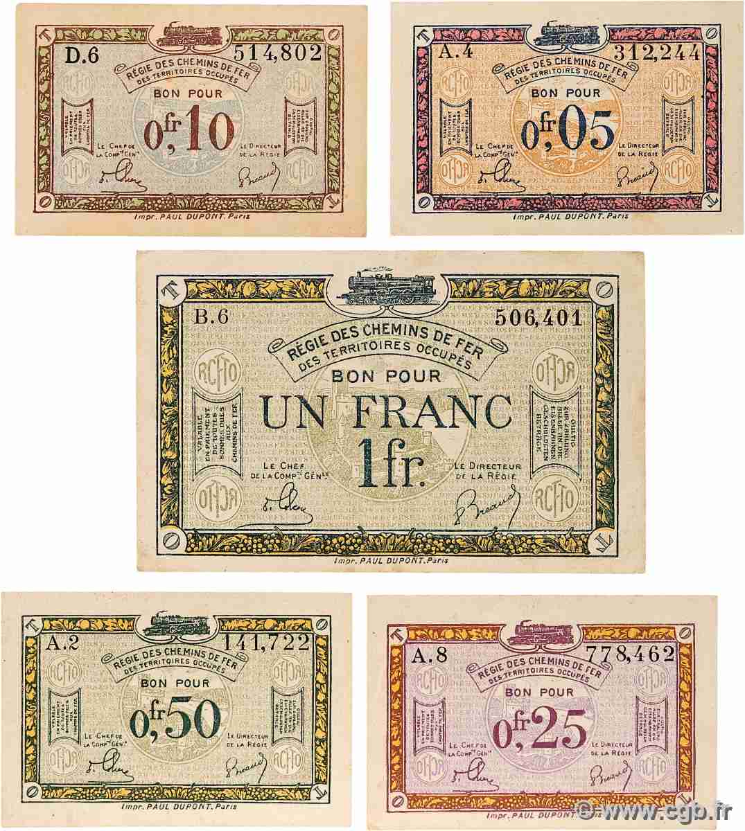 5 Centimes à 1 Franc Lot FRANCE regionalism and various 1923 JP.135- VF - XF