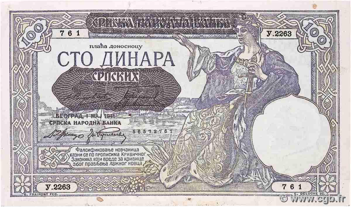 100 Dinara Faux SERBIA 1941 P.23 MBC+